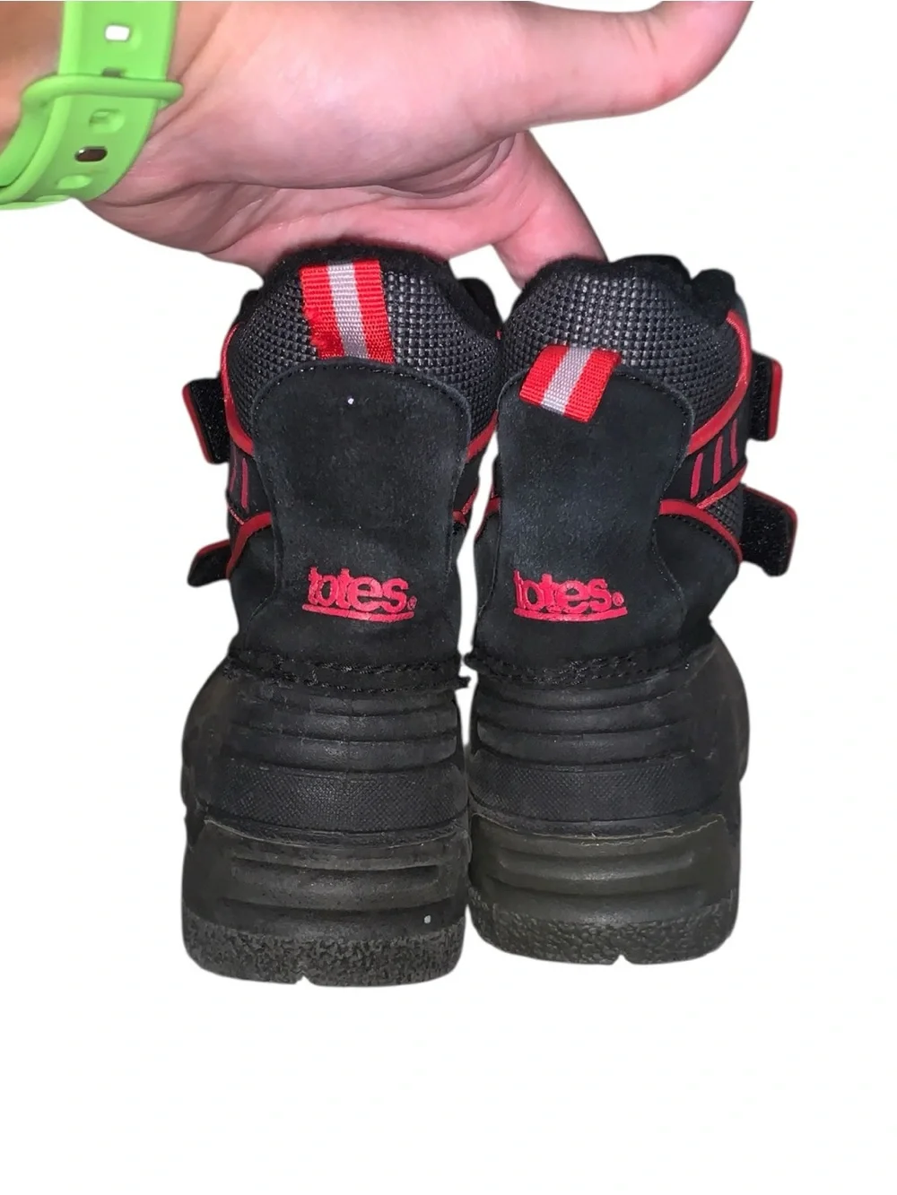 Totes Toddler 11 Black & Red Winter Boots Warm Waterproof Snow Boots